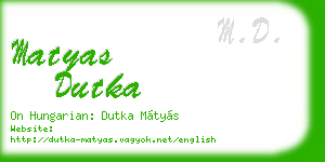 matyas dutka business card