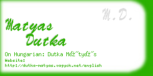 matyas dutka business card